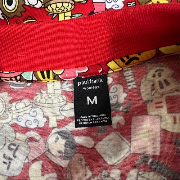 Paul Frank Asian Inspired Short Sleeve Polo Mini Dress with Side Slits Size M - Picture 6 of 7